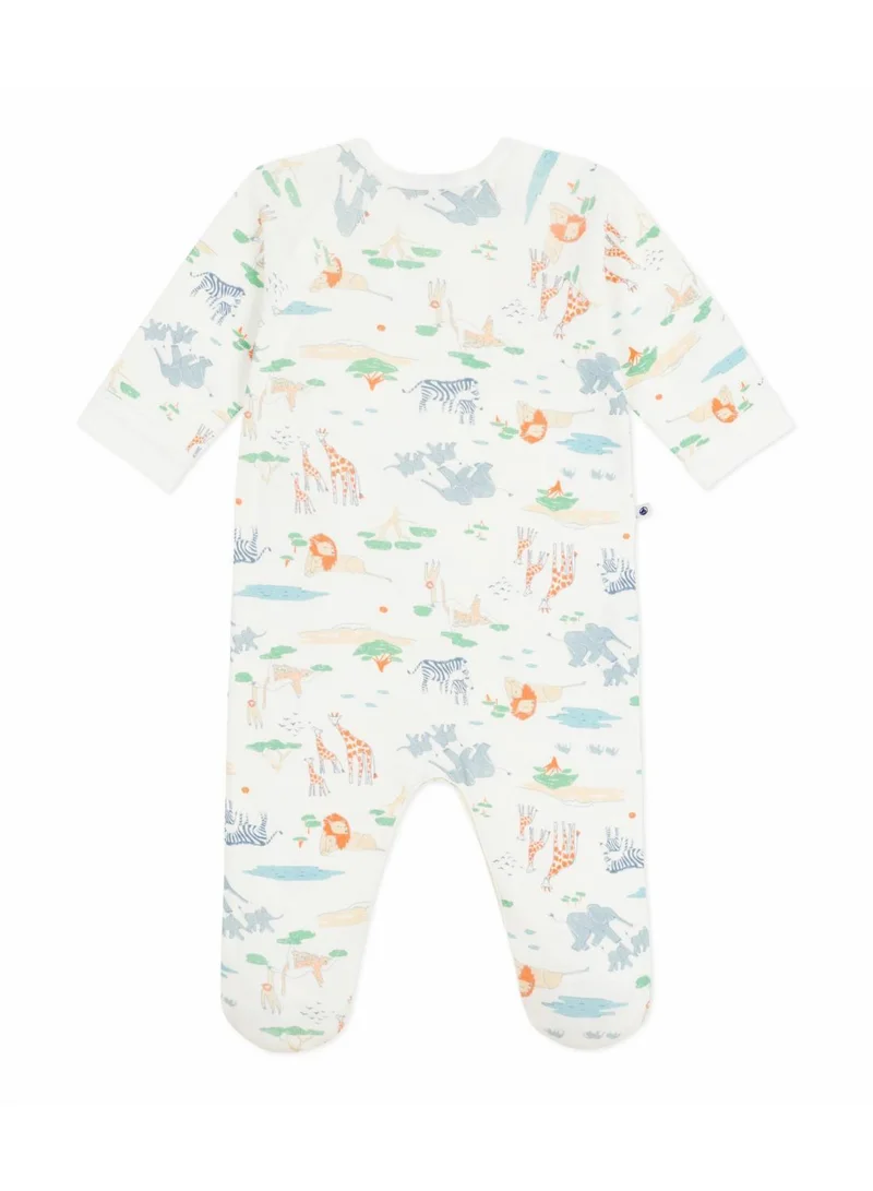 بيتي باتو Babies' savannah print cotton pyjama suit with a zip